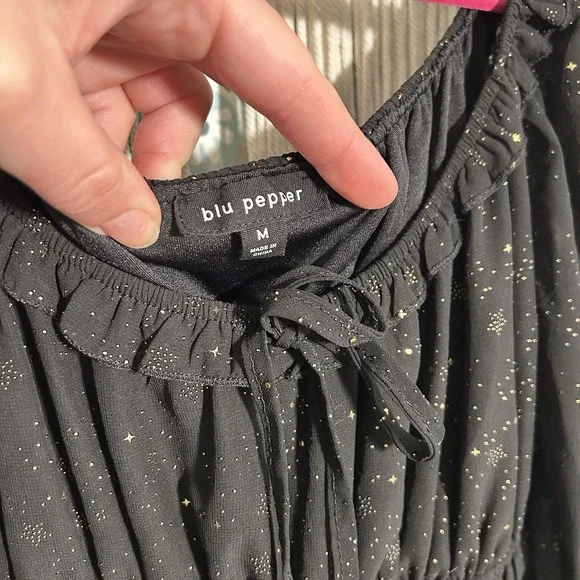 Blu Pepper Whimsigoth Y2K Fairy Grunge Black Dress Magical Dreamy Sz Medium - Picture 5 of 6